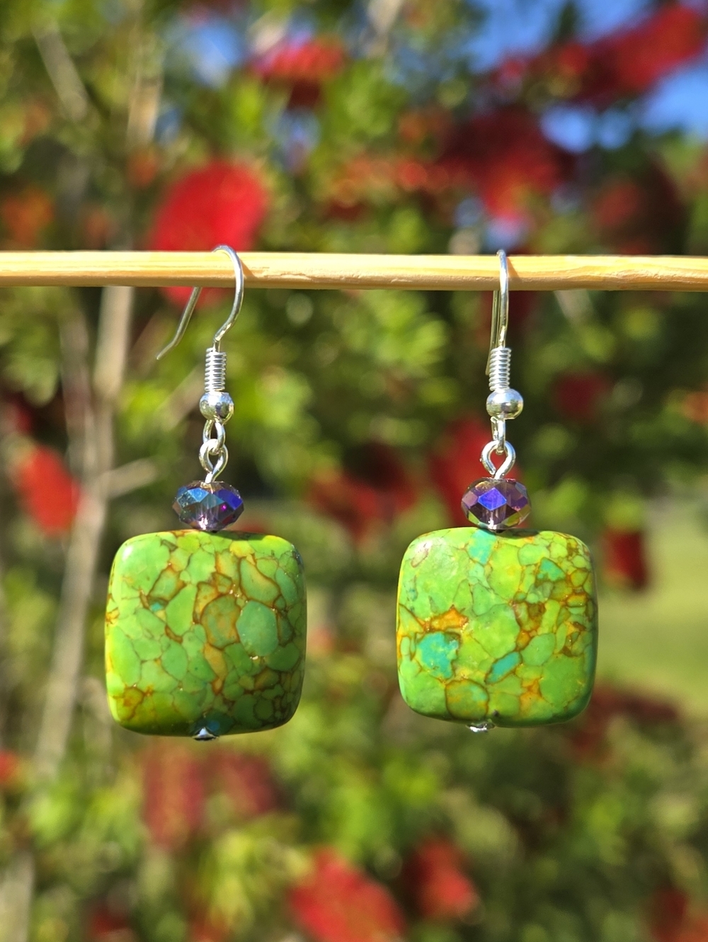 Mosaic Stone Dangle Earrings - Pick One